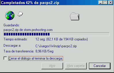 Comienza la descarga